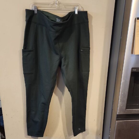 L.L. Bean Dark Green Leggings 3X Plus - Picture 1 of 6